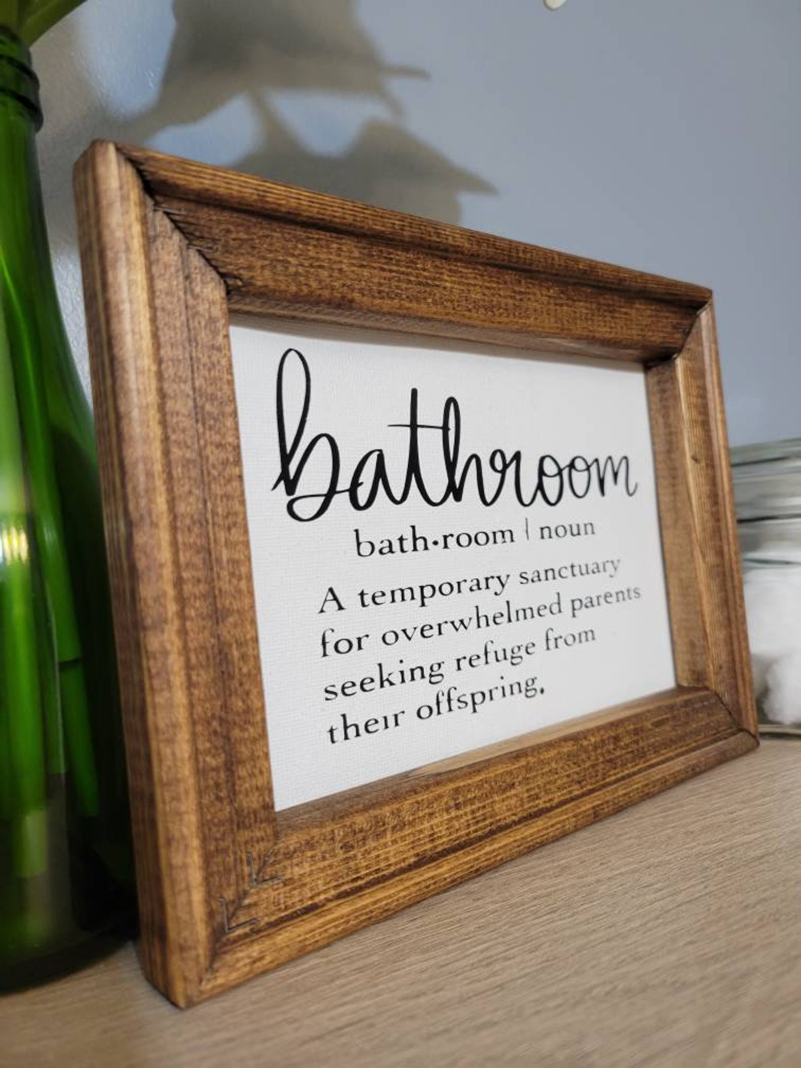 Bathroom noun definition sign framed bathroom decor Etsy