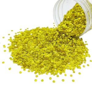 Embroidery Beads Hologram Flat Round Sequins 3mm, 200 Grams - Buttercup, Making Embroidery Craft DIY Work Jewellery