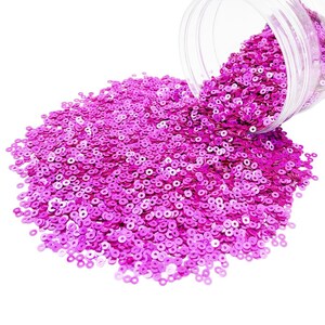 Embroidery Beads Metallic Flat Round Sequins 3mm, 200 Grams - Pink, Making Embroidery Craft DIY Work Jewellery