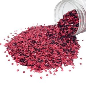Embroidery Beads Hologram Flat Round Sequins 3mm, 200 Grams - Dark Red, Making Embroidery Craft DIY Work Jewellery