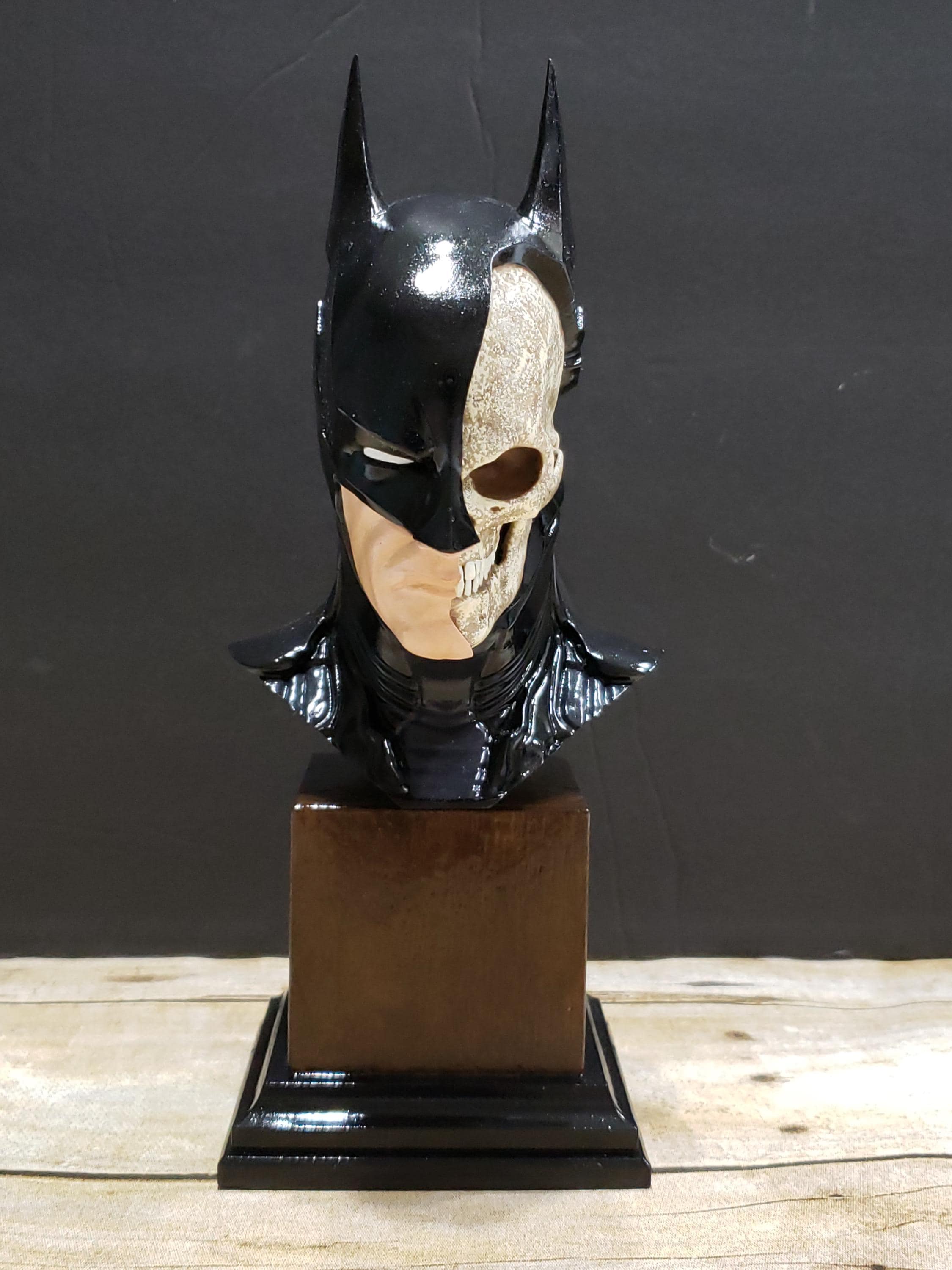 Half Skull Bat-man Bust- Fan Art - Etsy