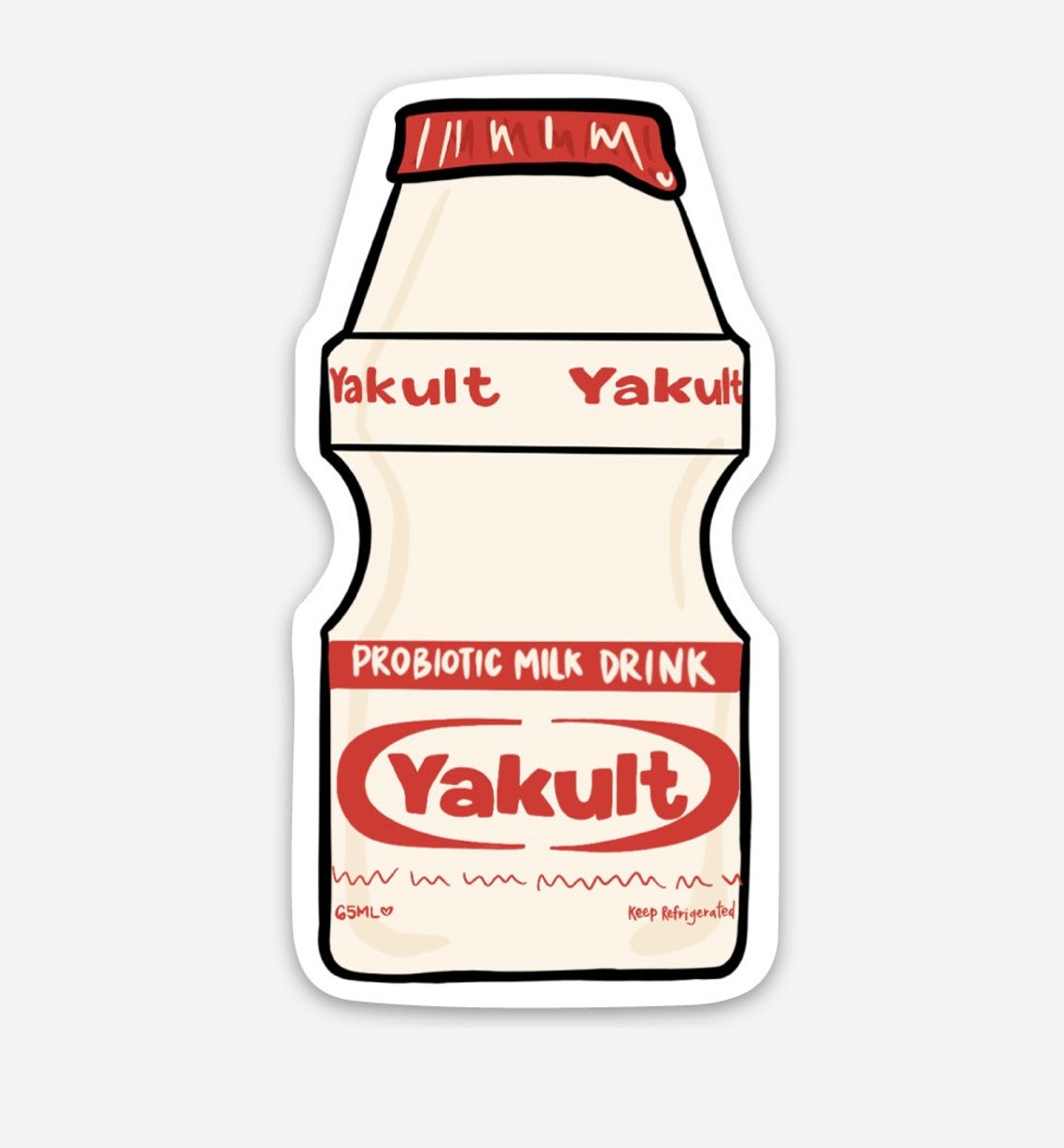 Yakult Yogurt Drink Sticker Korean Yogurt Vinyl Sticker Etsy