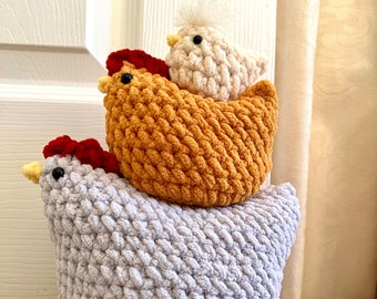 Häkelanleitung Hühnertürstopper: Chunky Chenille Yarn (PDF Pattern)