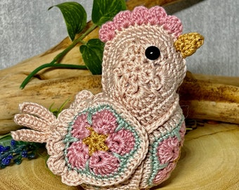 Crochet Pattern Mini Chicken  - Crochet idea-  African Flower Crochet - Fun To Make - PDF Digital Download - Perfect Gift to make