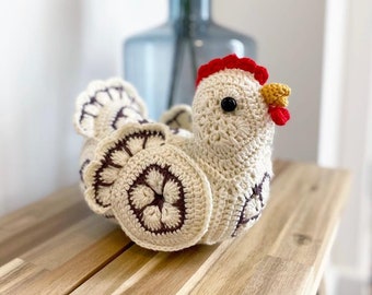 Crochet  Pattern Chicken-  Crochet idea-  African Flower Crochet - Relatively Easy To Make - PDF Digital Download - Perfect Gift to make