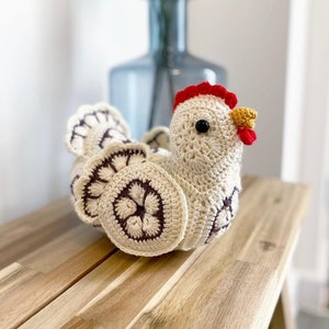 Chicken Crochet Pattern: African Flower Design (PDF Digital Download)