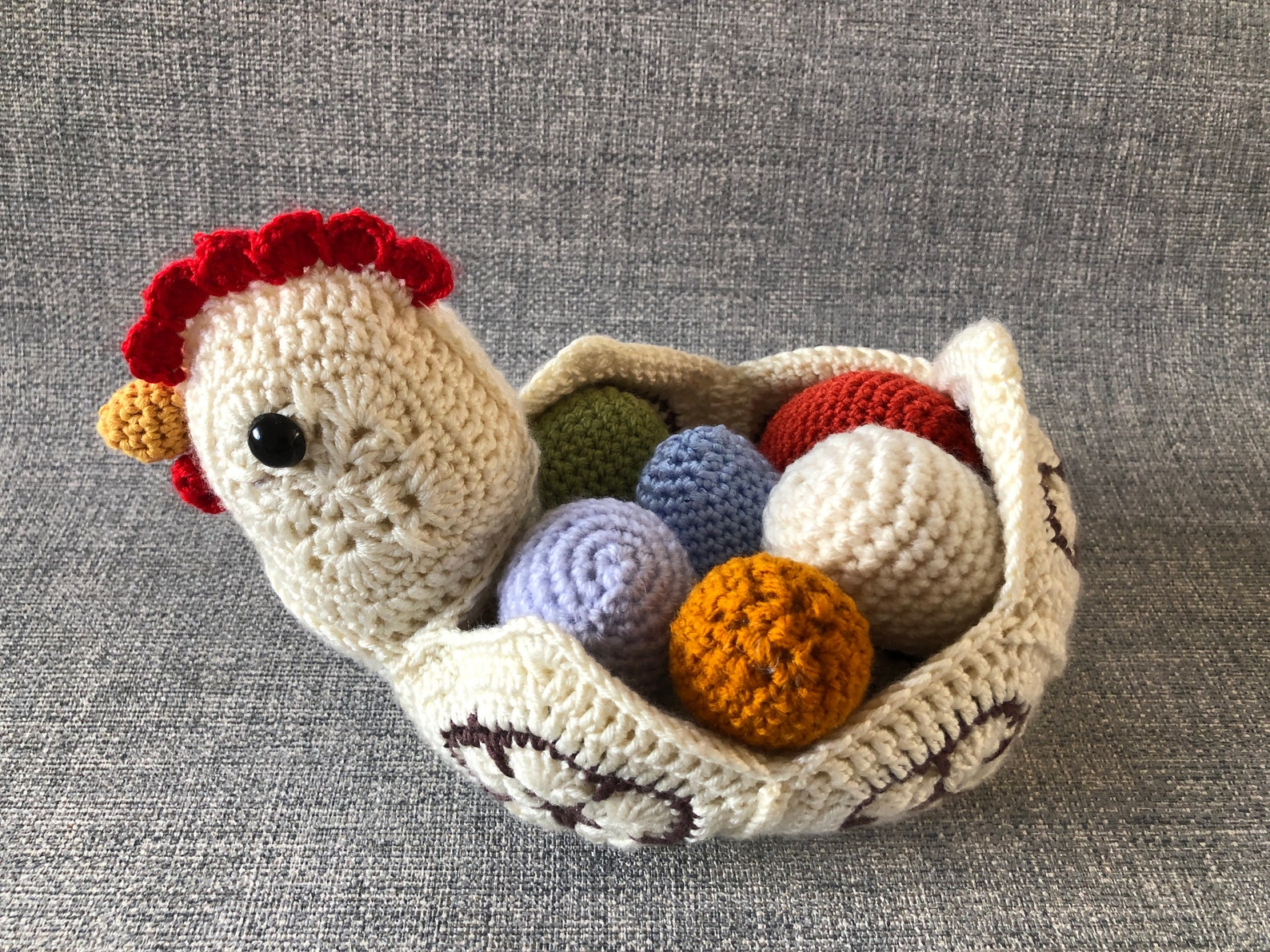 Crochet Chicken Egg Basket Pdf Mothers Day Idea Easter Etsy UK