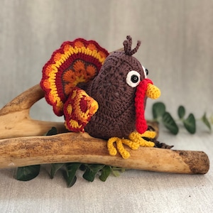 Turkey Crochet pattern,  Christmas present,  African flower crochet,  Thanksgiving, PDF digital download - Perfect Gift to make