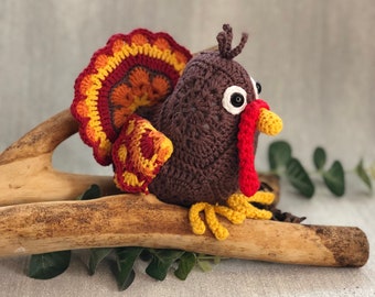 Crochet pattern Turkey,  Christmas present,  African flower crochet,  Thanksgiving, PDF digital download - Perfect Gift to make