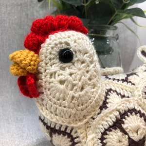 Crochet pattern chicken, african flower crochet chicken, crochet chicken pdf pattern, fun To make, PDF Digital Download, Perfect Gift image 4