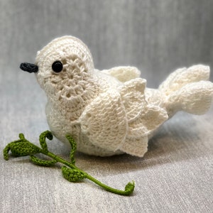 Crochet Pattern Dove -  White dove of  peace - African Flower Crochet - Fun To Make - PDF Digital Download - Perfect Gift to make