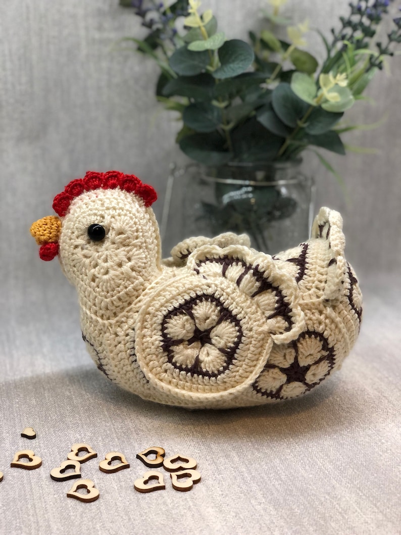 Crochet Pattern Chicken Crochet idea African Flower Crochet Relatively Easy To Make PDF Digital Download Perfect Gift to make image 4