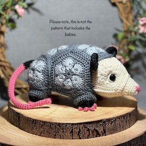 Crochet Opossum Pattern: African Flower Amigurumi (PDF Download)