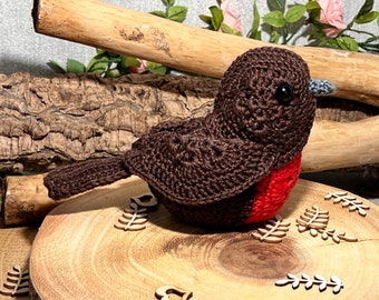 Crochet Pattern Mini Robin-  African Flower Crochet -  -Lost loved one - Symbol of Death -PDF Digital Download - Instant Download