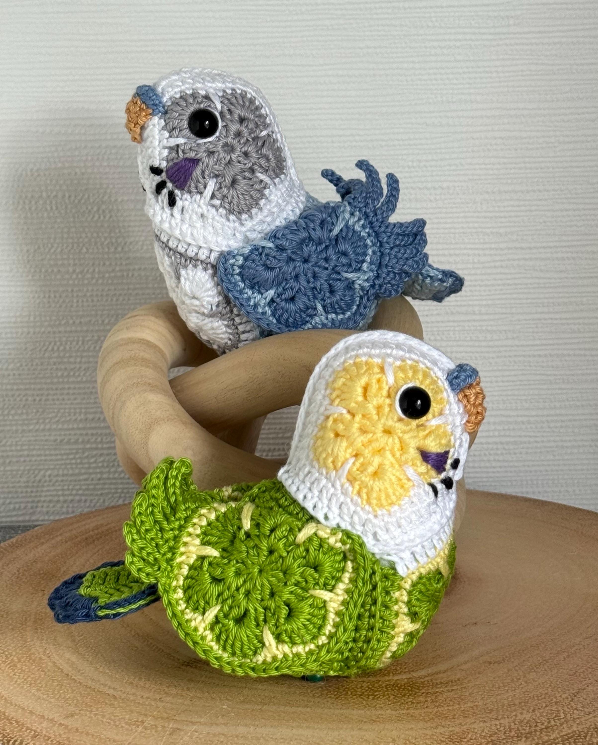 アミグルミのセキセイインコのかぎ針編みパターン：アフリカンフラワー