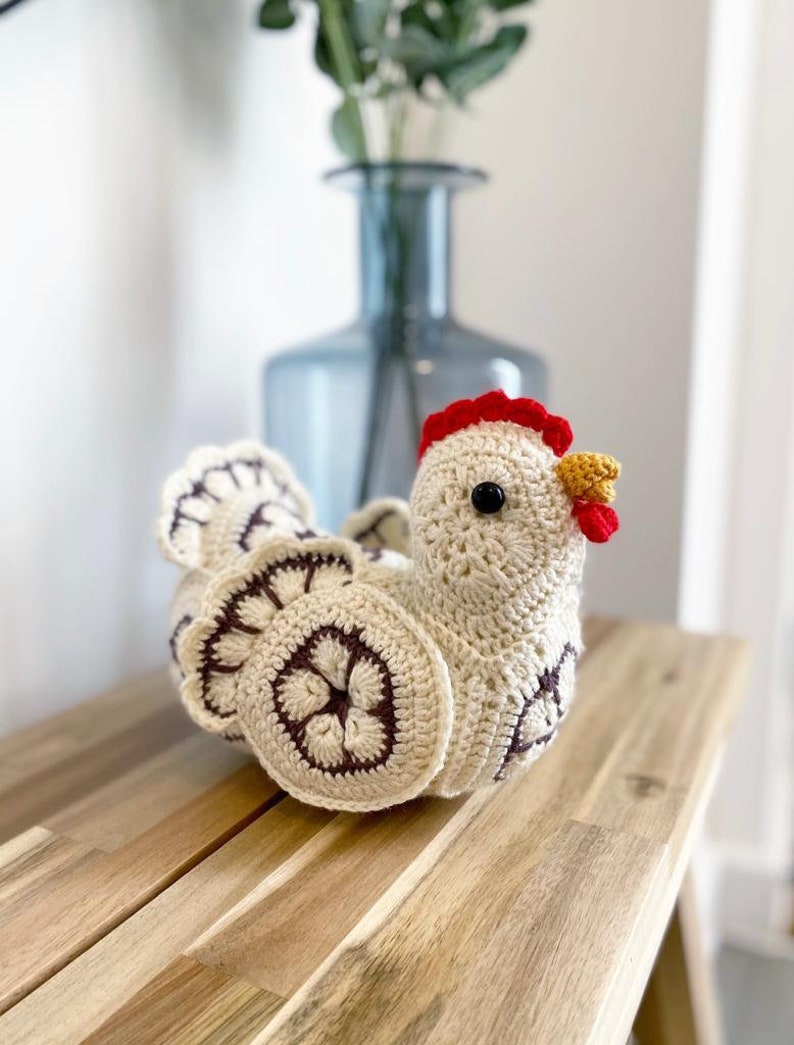 Crochet Pattern Chicken Crochet idea African Flower Crochet Relatively Easy To Make PDF Digital Download Perfect Gift to make image 1