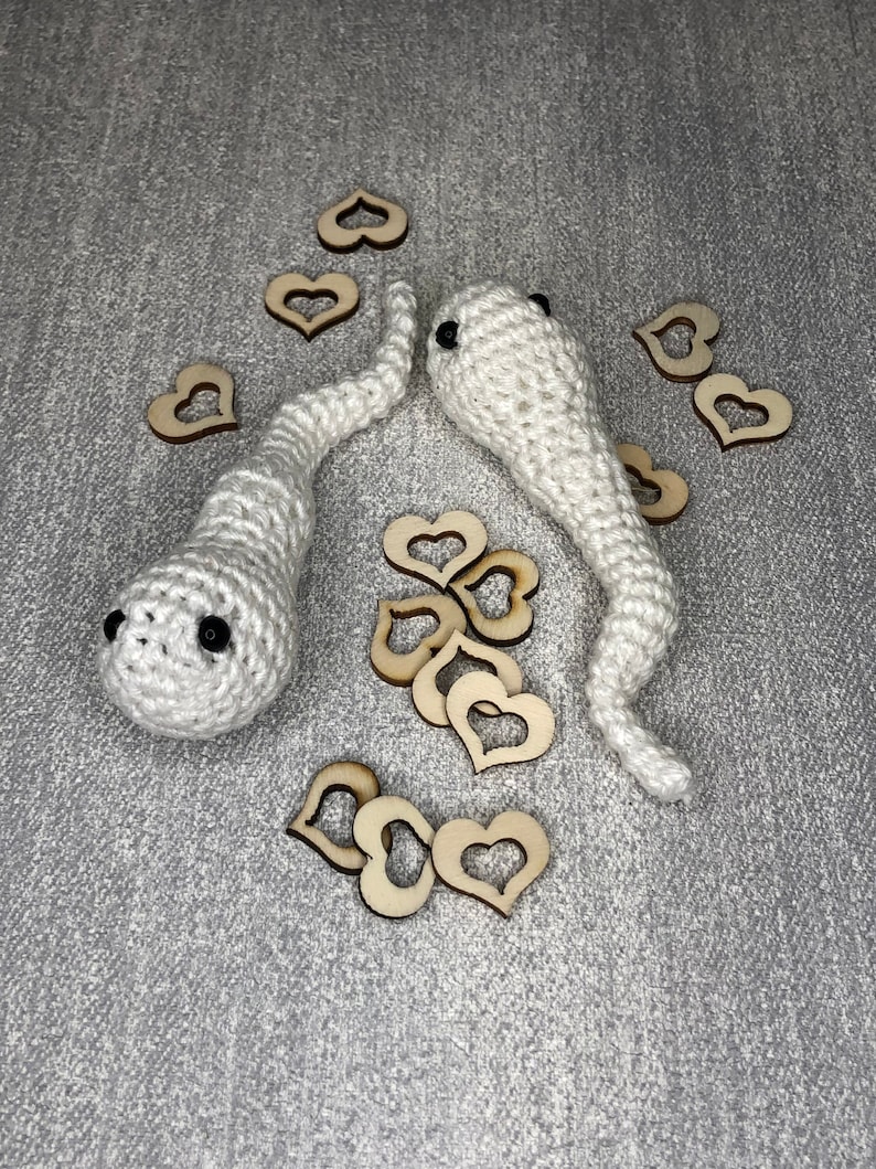 Crochet pattern Sperm with sock keyring, novelty , Semen, Fertility, Joke/Adult Gift, Kawaii, amigurumi, easy beginners crochet pattern image 1