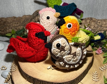Afrikanische Blume Mini Häkeln Vogel Muster - Design (PDF Digital Download)