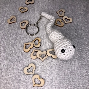 Crochet pattern Sperm with sock keyring, novelty , Semen, Fertility, Joke/Adult Gift, Kawaii, amigurumi, easy beginners crochet pattern image 3