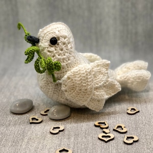 Dove Crochet Pattern White Dove -  White dove of  peace - African Flower Crochet - Fun To Make - PDF Digital Download - Perfect Gift to make