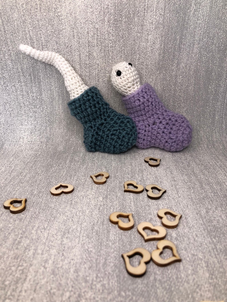 Crochet pattern Sperm with sock keyring, novelty , Semen, Fertility, Joke/Adult Gift, Kawaii, amigurumi, easy beginners crochet pattern image 2