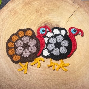 Patrón de crochet de pavo para posavasos de pavo, patrón de portavasos, pdf, posavasos de pavo, posavasos de taza