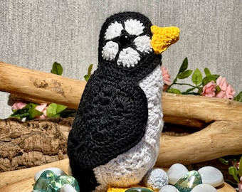 Crochet  Pattern mini penguin-  African Flower Crochet penguin - Arctic penguin with egg  -PDF Digital Download - Instant Download