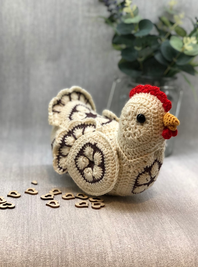 Crochet Pattern Chicken Crochet idea African Flower Crochet Relatively Easy To Make PDF Digital Download Perfect Gift to make image 3