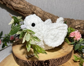 Crochet pattern Plush dove  -free guide- beginners crochet pattern- fun peace dove to make - PDF digital download - Perfect gift to make