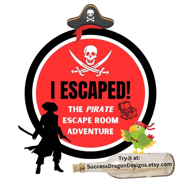 Pirate Escape Room Printable DIY Kit for Tweens Teens Family Friendly Printable Mystery Games At Home DIY Escape Room Printable Party Games