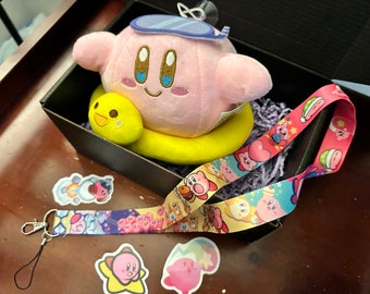 Kirby Plushie Gift Box: Gamer Birthday Surprise, Stickers