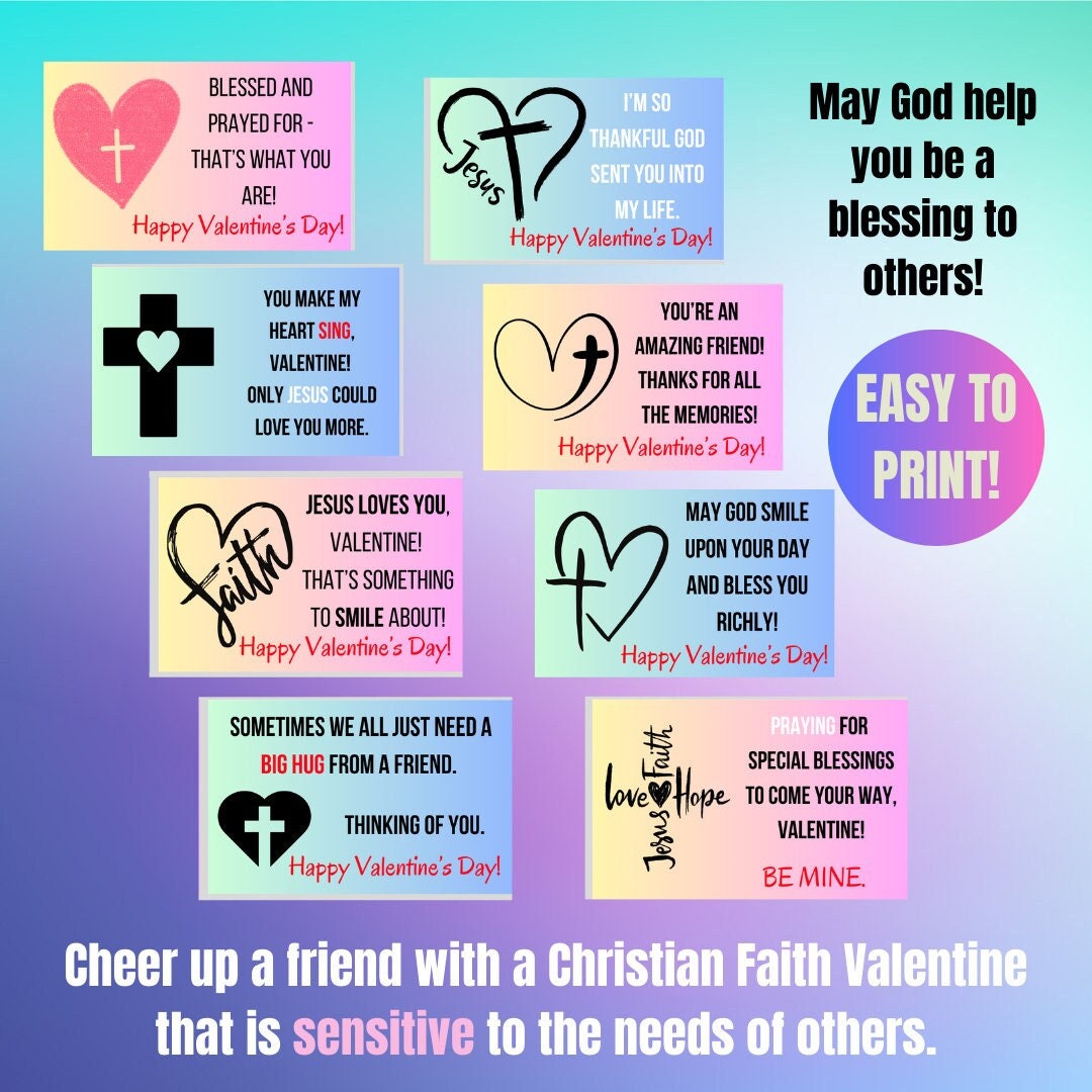 Christian Valentines Printable Cards Valentine's Day Cards Faith ...