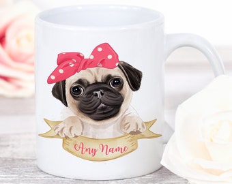 Personalised Pug Mug | Pug Birthday Mug | Christmas Mug | Gift for Her Him | Pug Birthday | Personalised Pug Gift | Dog Lover Gift Pug Owner