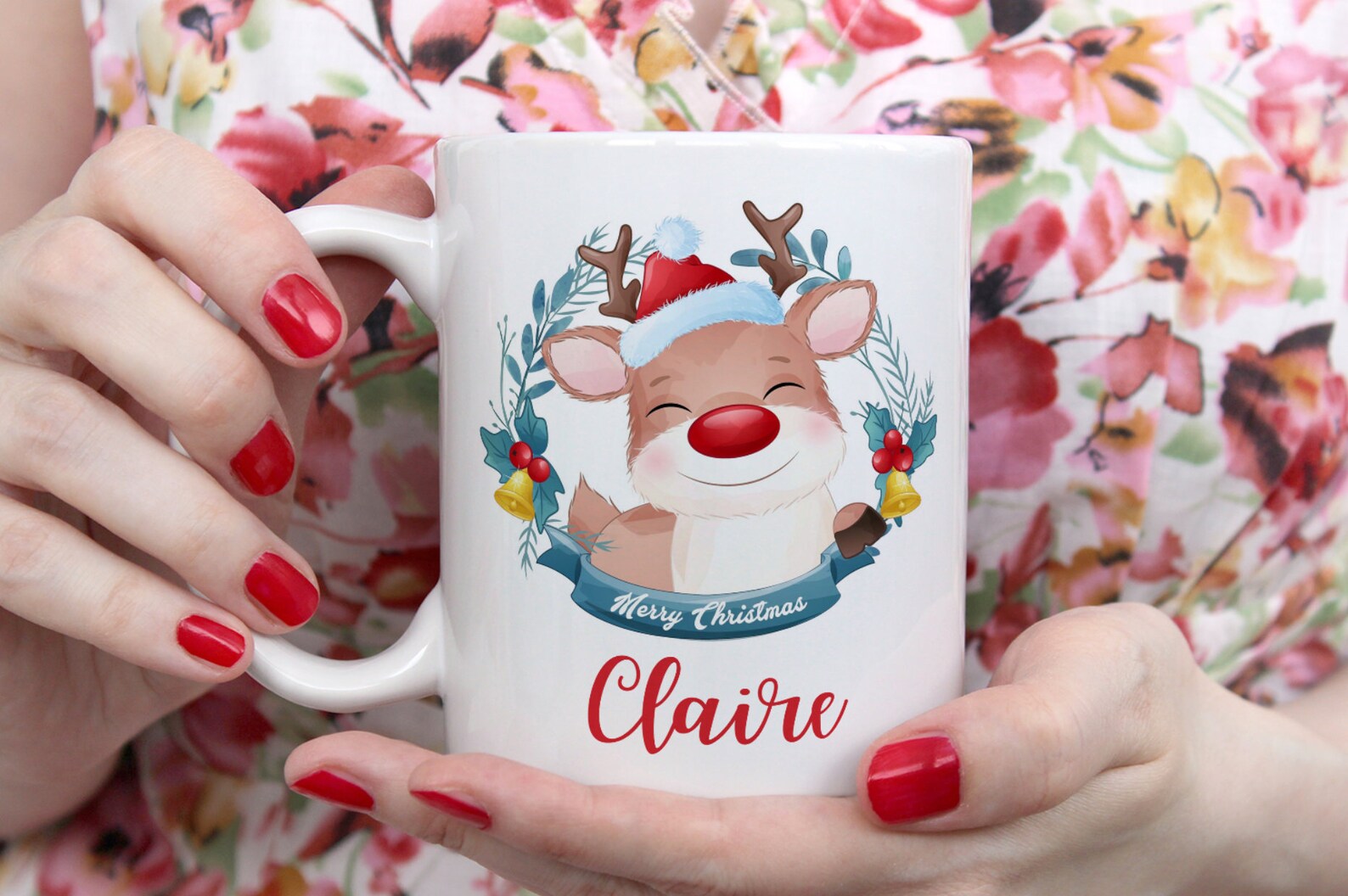 Personalised Reindeer Christmas Mug. Christmas Mug. Christmas Etsy