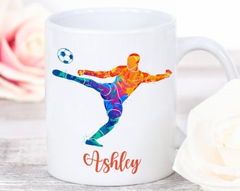 Personalised Football Mug | Footballer Mug | Soccer Mug | Striker Midfielder Defender Mug | Christmas Gift | Birthday Gift | Gift for Him