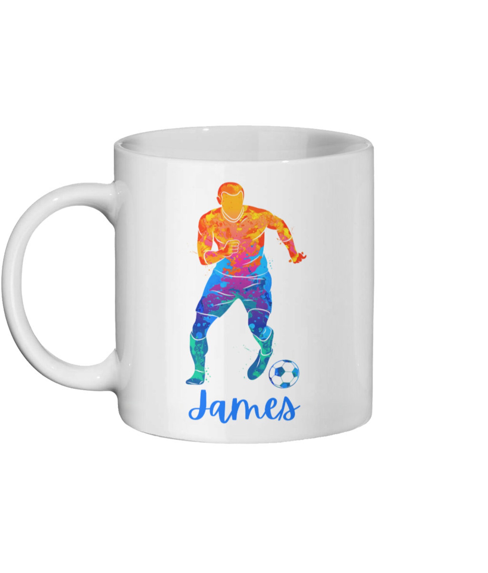 Personalised football mug. Footballer mug. Soccer mug. Striker Etsy
