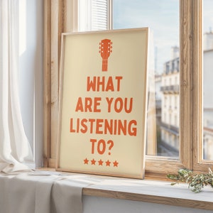 Country Music Print, What are you listening to? Living Room Print, Kitchen, Bedroom, Music Print, Country Music Art Western, DIGITAL ONLY