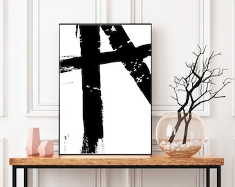 Abstract Wall Art Print, Brush Stroke Art, Living Room Print, Modern Art, Modern Home Decor, Scandinavian Wall Art, Wall Print, Printable