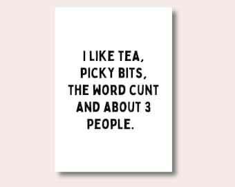 Funny Quote Print, Tea Quote Print, I Like Tea Print, Tea Prints, Kitchen Wall Print, Kitchen Home Decor, Tea Lover Gift, Wall Print, Poster