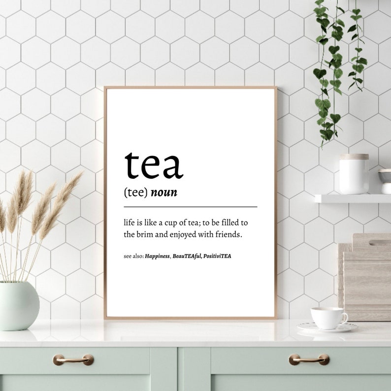 Tea Definition Print Kitchen Poster Tea Poster Kitchen Etsy UK