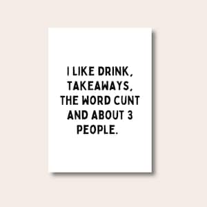 Funny Quote Prints For Wall, Quote Prints, I Like Drink Print, Funny Wall Art, Funny Prints, Typography Print, Funny Gifts