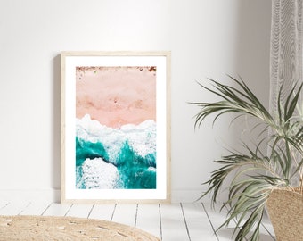 Pink Beach Print, Pink Beach, Pink Coastal Wall Art, Beach Prints, Pink Wall Art, Modern Pastel Prints, Pastel Wall Art, Blush Pink Prints