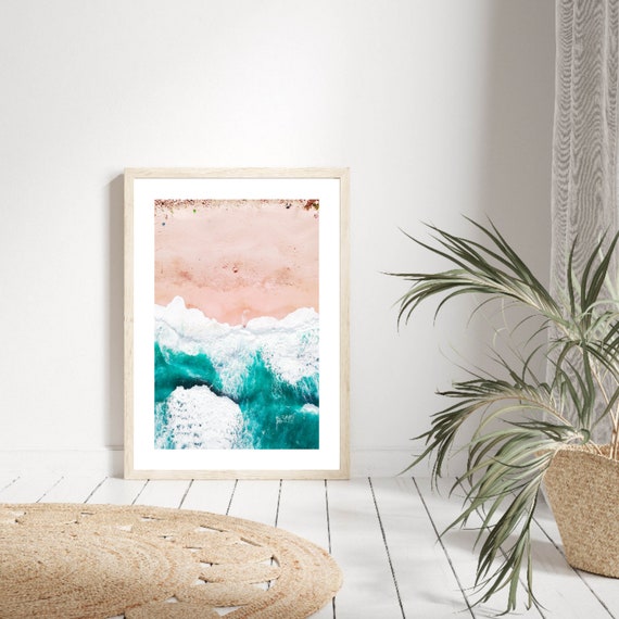 Pink Beach Print, Pink Beach, Pink Coastal Wall Art, Beach Prints, Pink Wall Art, Modern Pastel Prints, Pastel Wall Art, Blush Pink Prints