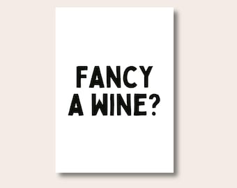 Weinzitat Print, Typografie Poster, Zitat Text Poster, Modern Print, Poster Und Drucke, Küchen Prints, Home Decor Prints