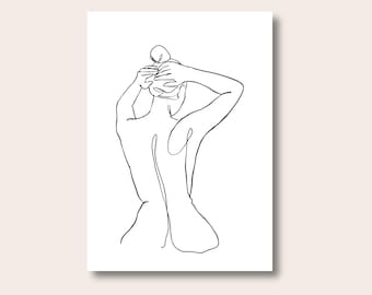 Frau Linie Zeichnung, Single Line Art, Weiblich Linie Kunstdruck, Körper Linie Kunst, Abstrakte Linie Zeichnung Druck, feminines Poster, Wandposter