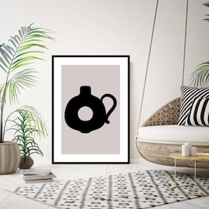 Impresiones modernas, póster de jarrón de rosquilla, arte moderno de la pared, impresión de jarrón, arte de la pared de la sala de estar, póster del dormitorio, decoración de la pared del dormitorio, impresiones sin marco