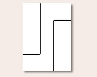 Minimal Line Art, Minimalist Decor, Black Line Drawing Poster