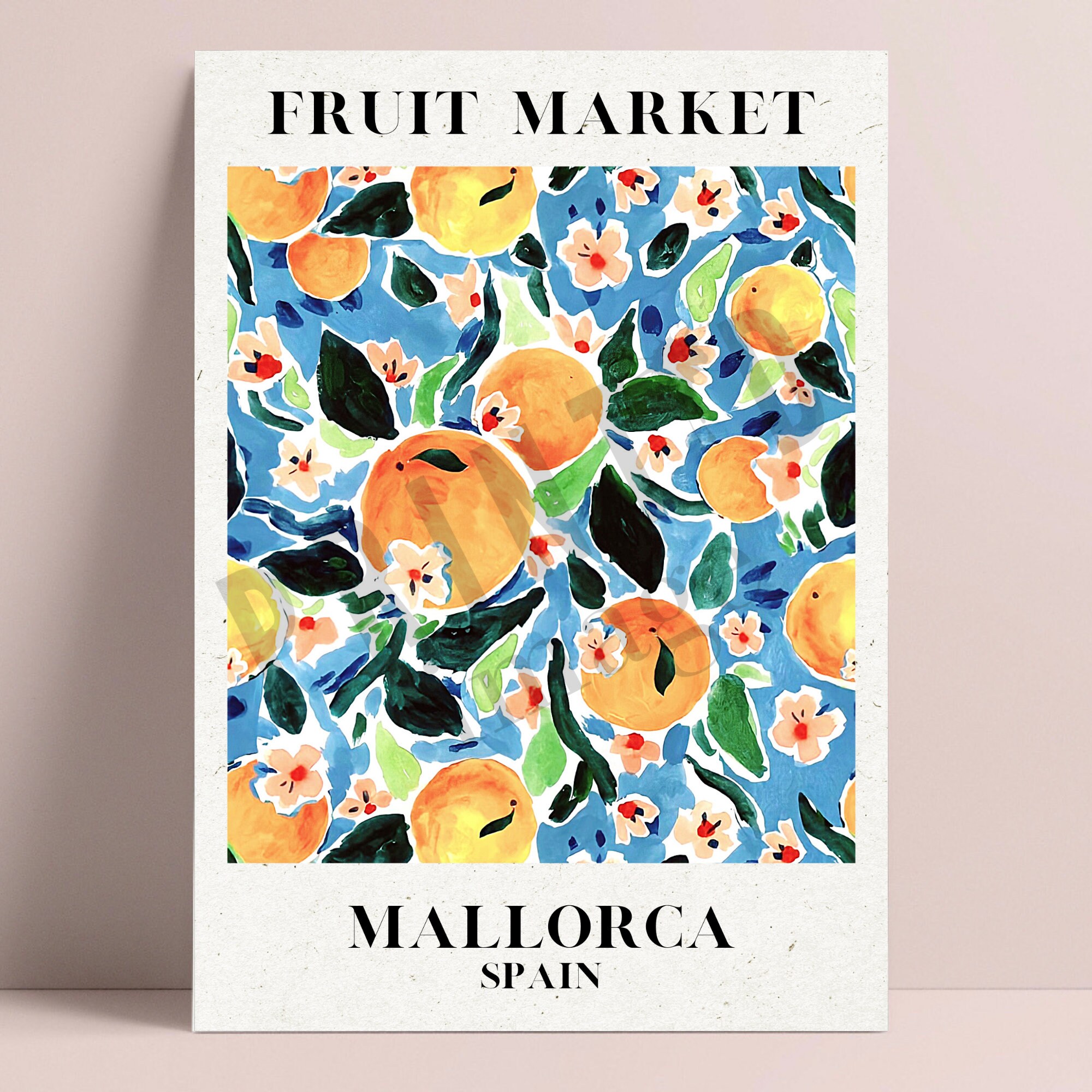 Mayorca Print Fruit Market Print, Mallorca Print, Citrus Print, Botanical Wall Print ...