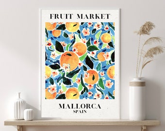 Fruit Market Print, Mallorca Print, Citrus Print, Botanical Wall Print, Kitchen Wall Print, Home Decor, Flower Market, Posters, Wall Art