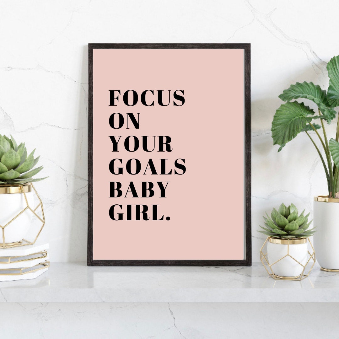 Motivational quotes, Focus On Your Goals Print, Typography Print
